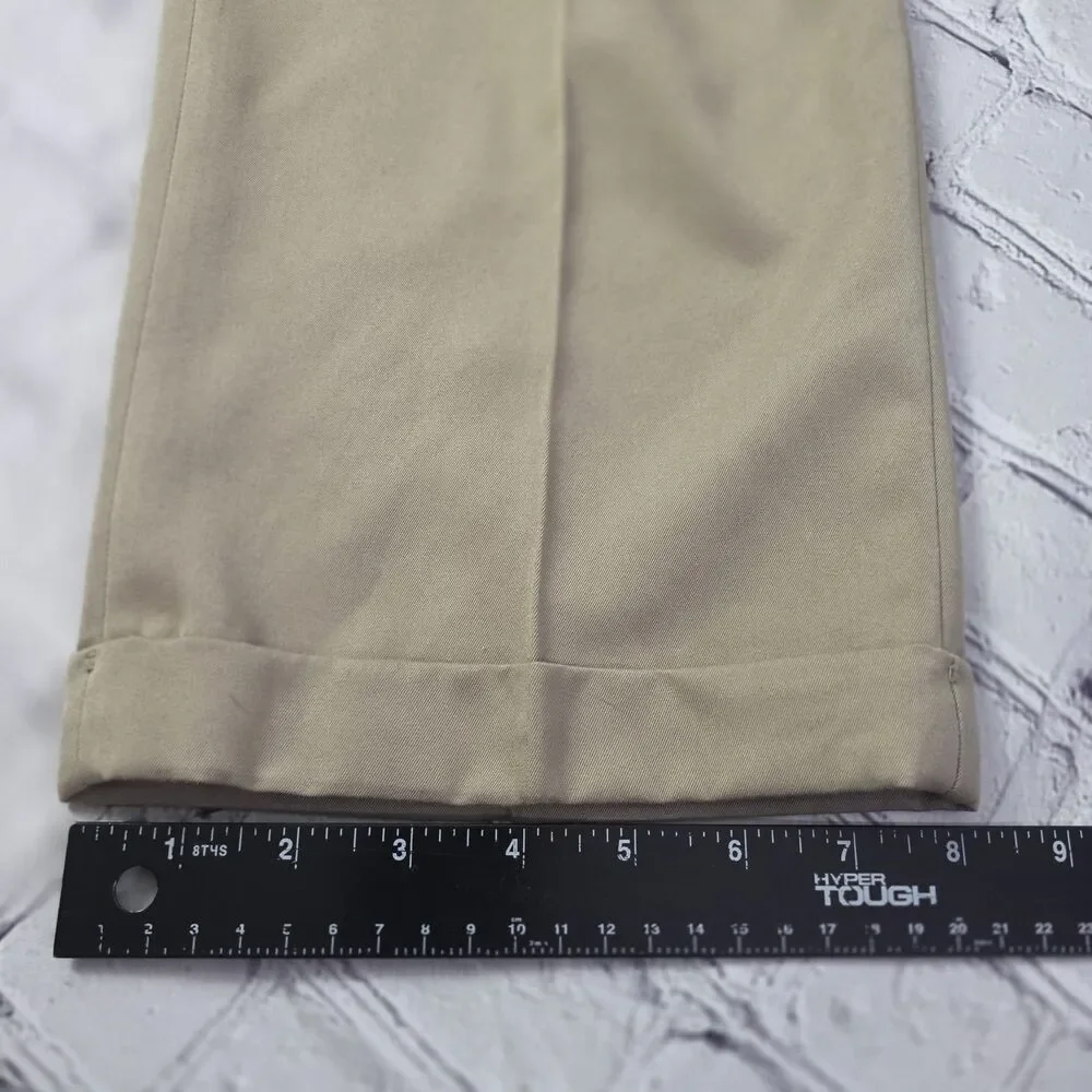 Bill Blass Men's Lido 34x32 Beige Pleated Microfiber Pants